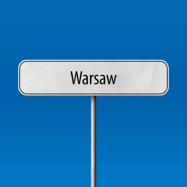 Warsaw Town Sign Place Name Sign — Stock Photo, Image