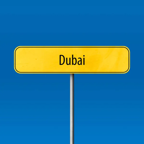 Dubai Byskilt Stednavnetegn - Stock-foto
