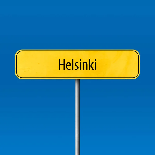 Helsinki Cartello Della Città Cartello Con Nome Della Località — Foto Stock