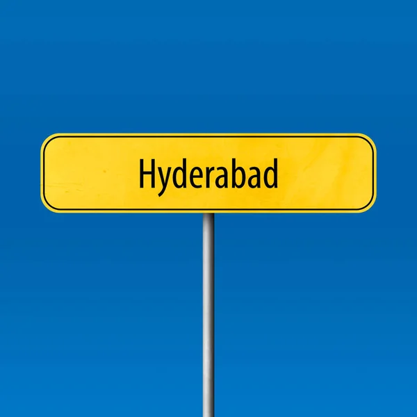 Hyderabad Sinal Cidade Sinal Nome Local — Fotografia de Stock