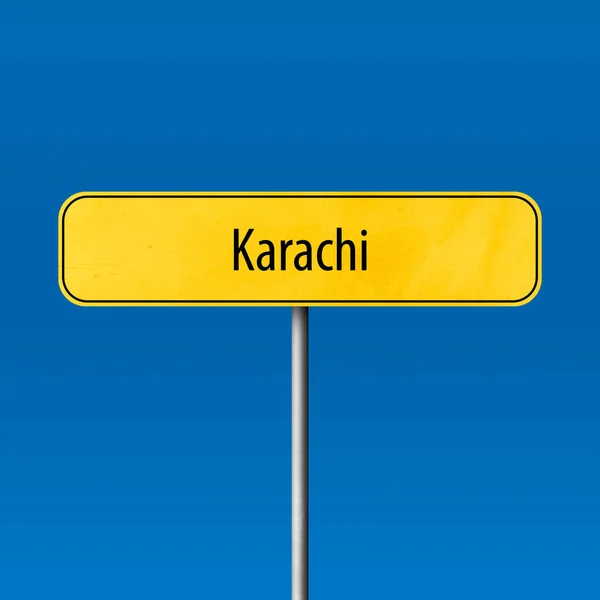 Karachi Enseigne Ville Enseigne Nom Lieu — Photo
