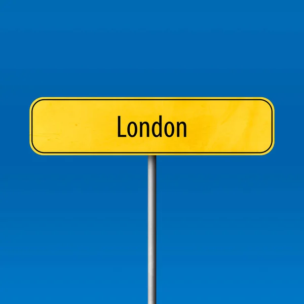 Λονδίνο Πρόσημο Πόλη Τόπος Όνομα Σημάδι — Φωτογραφία Αρχείου