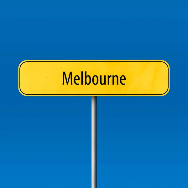 Melbourne Town Sign Place Name Sign — Stock Photo, Image