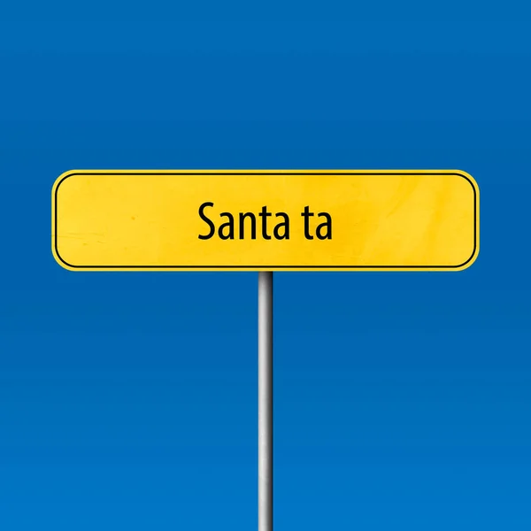 Santa Znak Miasta Umieścić Znak Nazwy — Zdjęcie stockowe