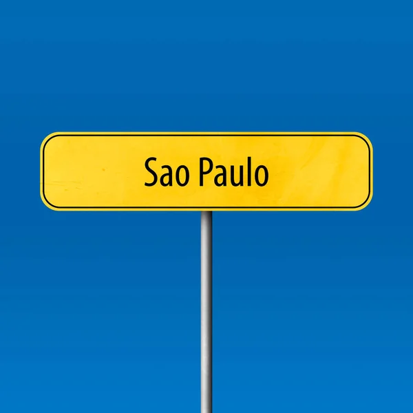 Sao Paulo Panneau Ville Panneau Nom Lieu — Photo