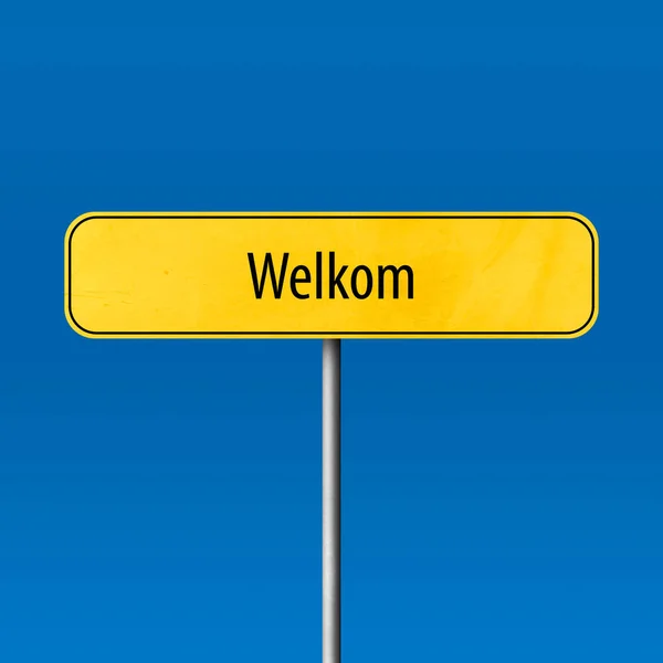 Welkom Stad Teken Plaats Naam Teken — Stockfoto