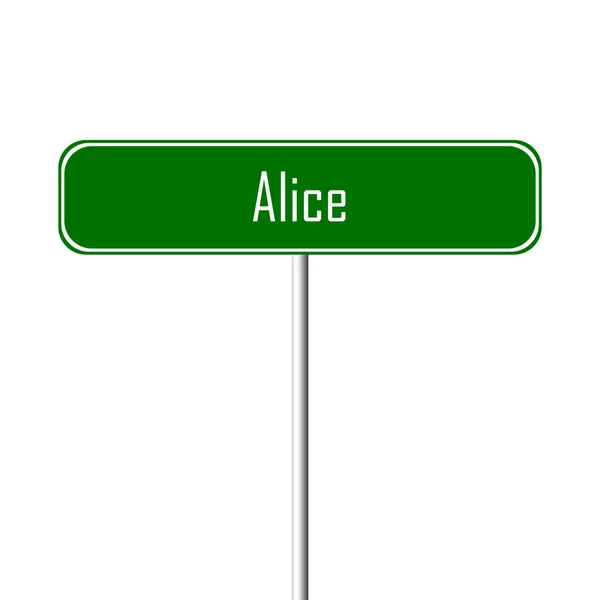 爱丽丝镇标志地方 名字标志 — 图库照片