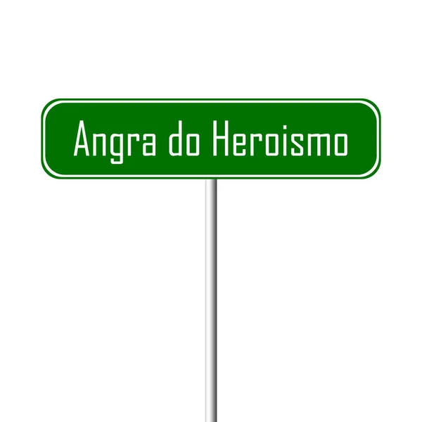 Angra Heroismo Town Skilt Stednavnetegn - Stock-foto