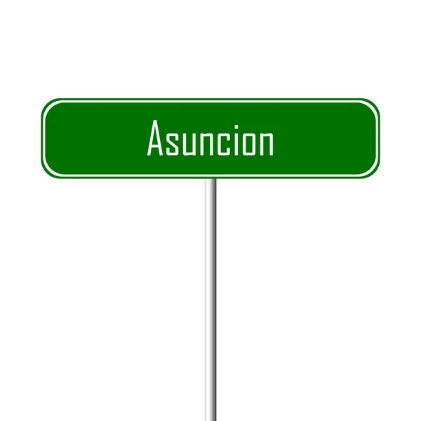 Signo Ciudad Asunción Signo Nombre Lugar — Foto de Stock