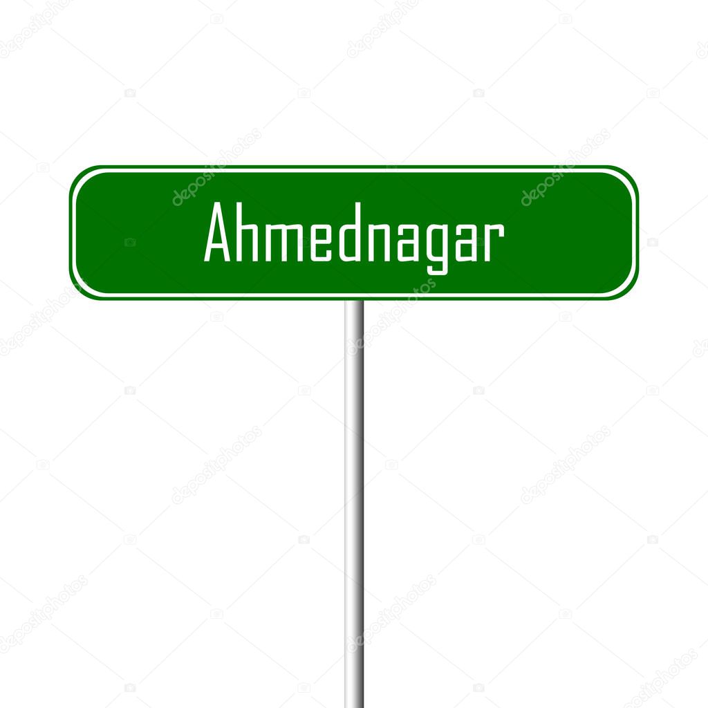 Ahmednagar Town sign - place-name sign