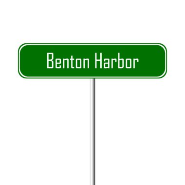 Benton Harbor şehir işareti - yer-adı