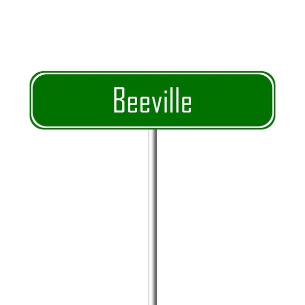 Letrero Beeville Town Signo Nombre Del Lugar — Foto de Stock