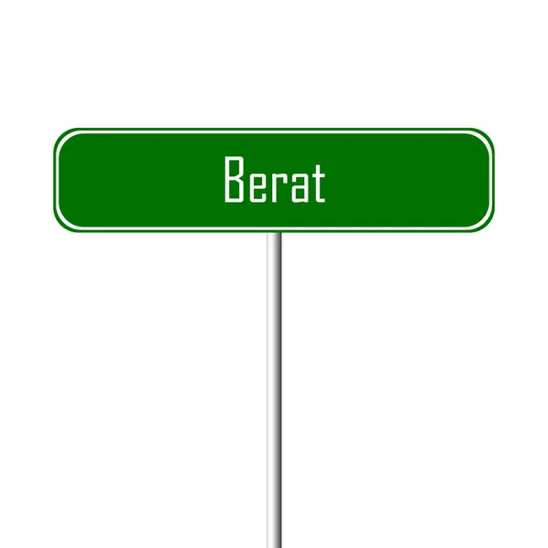 Berat Town Sign Place Name Sign — Stok Foto