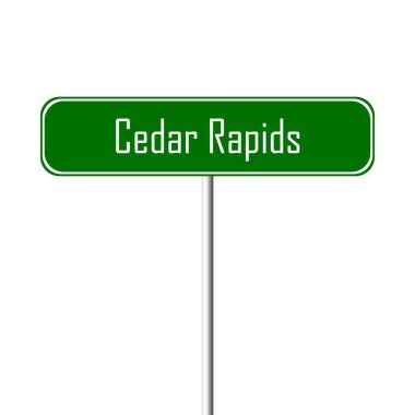 Cedar Rapids şehir işareti - yer-adı kayıt