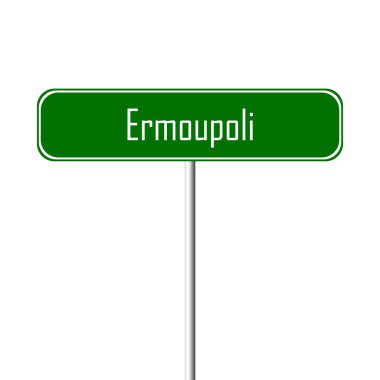 Ermoupoli şehir işareti - yer-adı