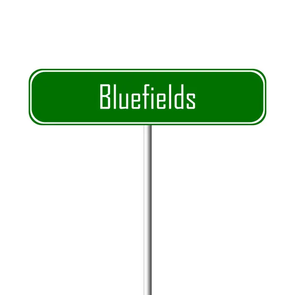 Bluefields Town Sign Signo Nombre Del Lugar —  Fotos de Stock