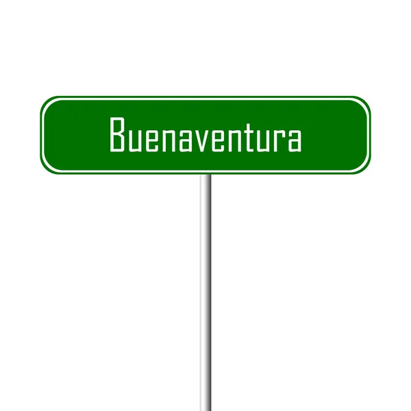 Placa Cidade Buenaventura Sinal Lugar Nome — Fotografia de Stock