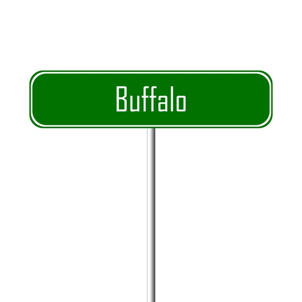 Panneau Buffalo Town Nom Lieu — Photo