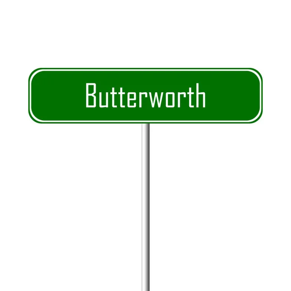 Butterworth Staden Tecken Ortnamn Logga — Stockfoto