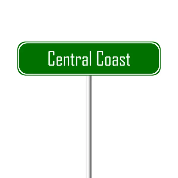 中央海岸镇标志地方 名字标志 — 图库照片
