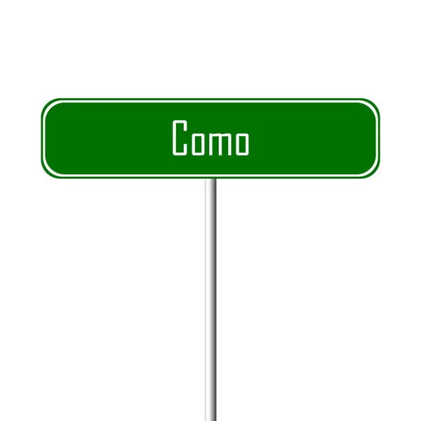 Como Town Signo Signo Nombre Lugar — Foto de Stock