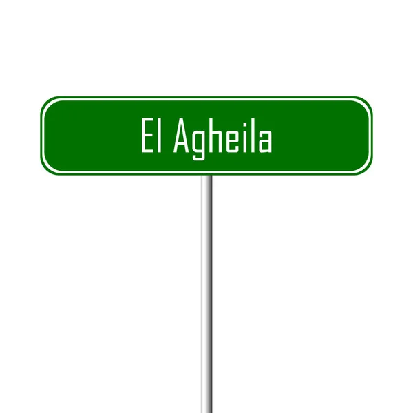 Agheila 镇标志地方 名字标志 — 图库照片