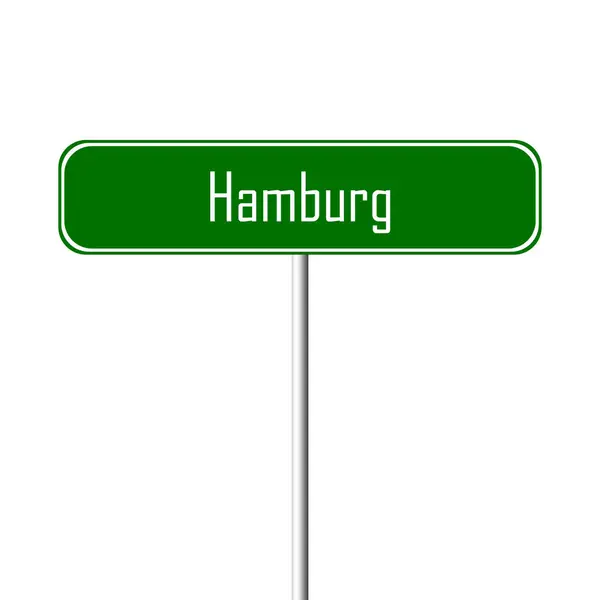 汉堡镇标志地方 名字标志 — 图库照片