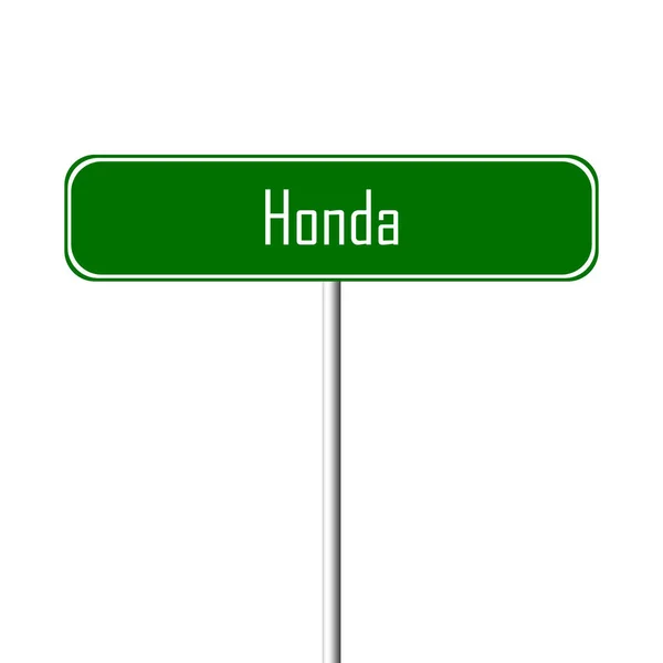 Honda Town Signo Signo Nombre Lugar —  Fotos de Stock