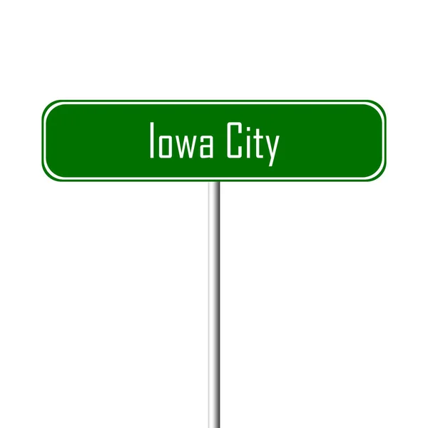 Iowa City Sign Ortsschild — Stockfoto