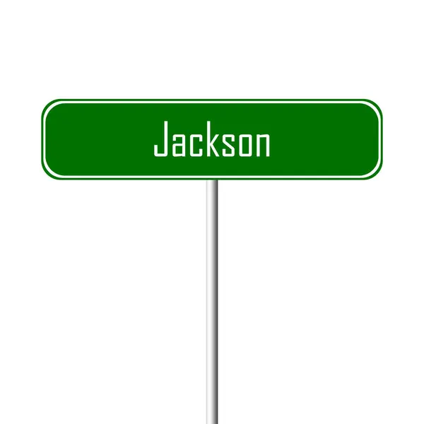 Jackson Town Signo Signo Nombre Lugar — Foto de Stock