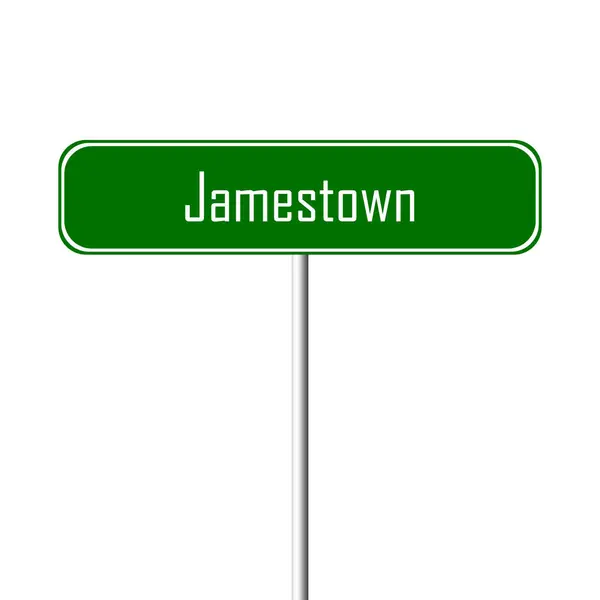 Jamestown Staden Tecken Ortnamn Logga — Stockfoto