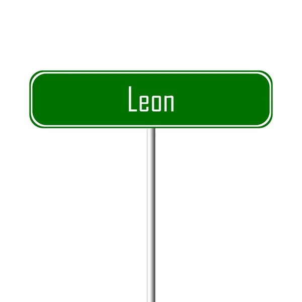 Leon Town Logga Ortnamn Tecken — Stockfoto