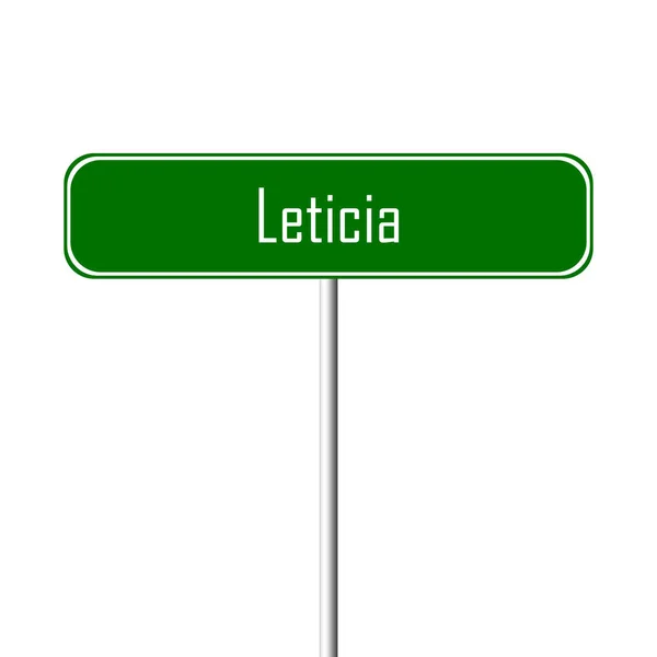 Містечко Летісія Підписати Назва Місця Знак — стокове фото