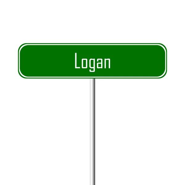 Panneau Logan Town Nom Lieu — Photo