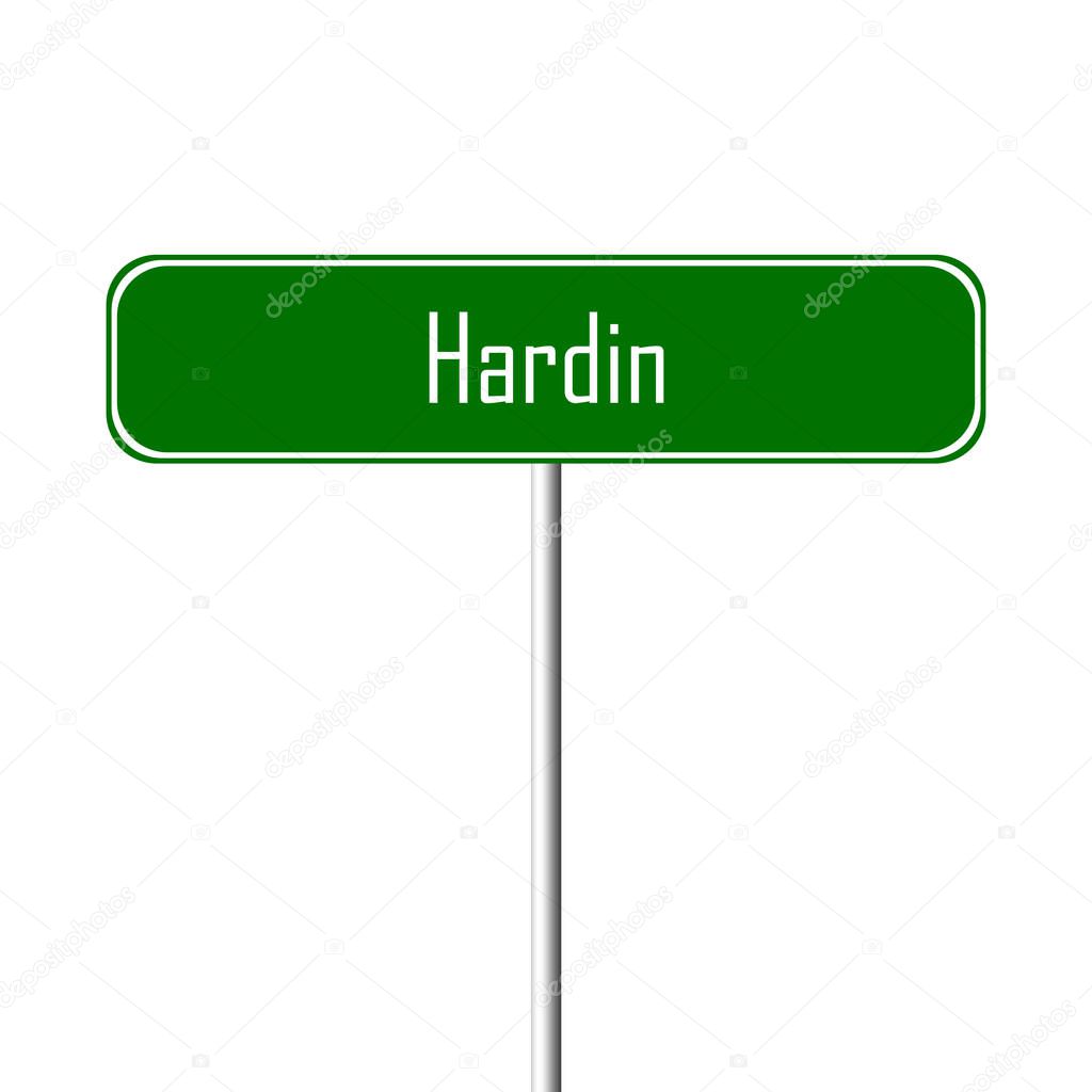 Hardin Town sign - place-name sign