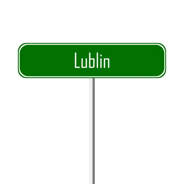 Lublin Stad Teken Plaatsnaam Teken — Stockfoto