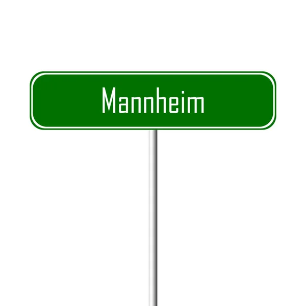 曼海姆镇标志地方 名字标志 — 图库照片