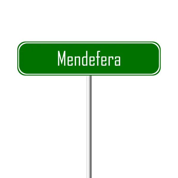 Mendefera Πόλη Υπογράψει Τοπωνύμιο Πινακίδα — Φωτογραφία Αρχείου