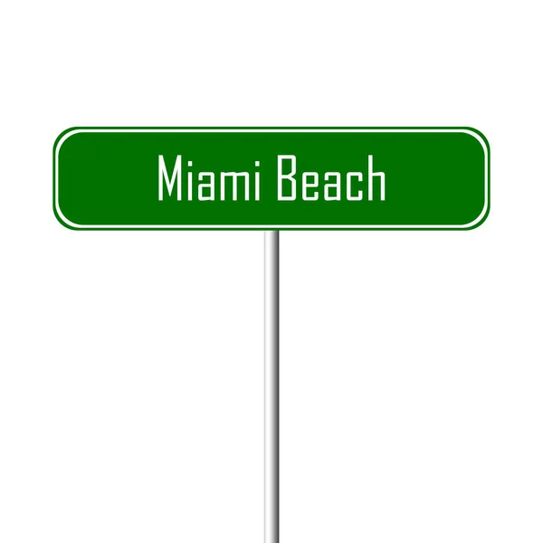 Miami Beach Town Işareti Yer Adı Kayıt — Stok fotoğraf