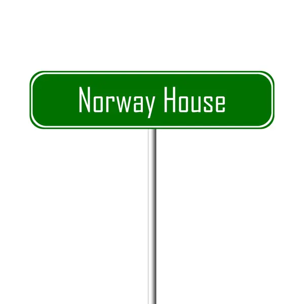 Noruega House Town Sign Sinal Nome Local — Fotografia de Stock