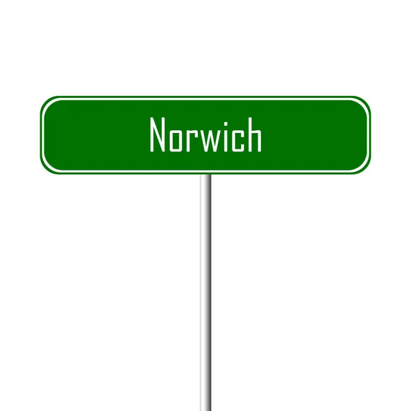 Panneau Norwich Town Panneau Indiquant Nom Lieu — Photo