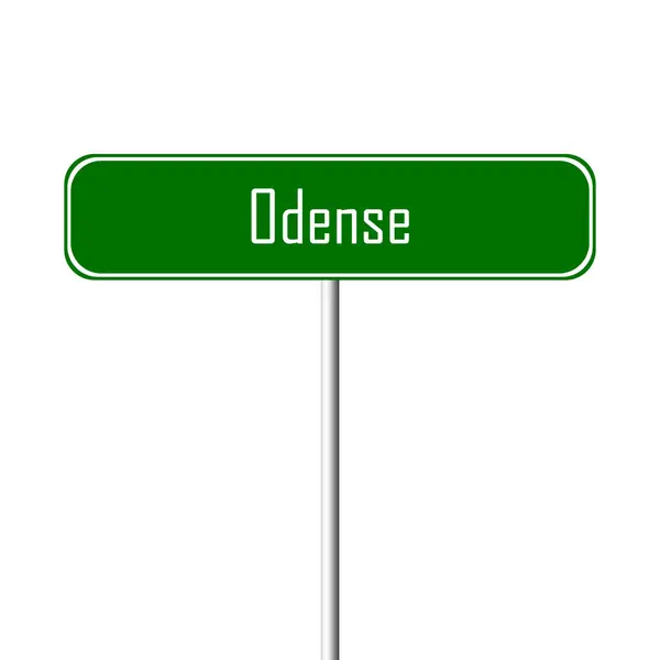 Miasta Odense Znak Znak Nazwa Miejsca — Zdjęcie stockowe