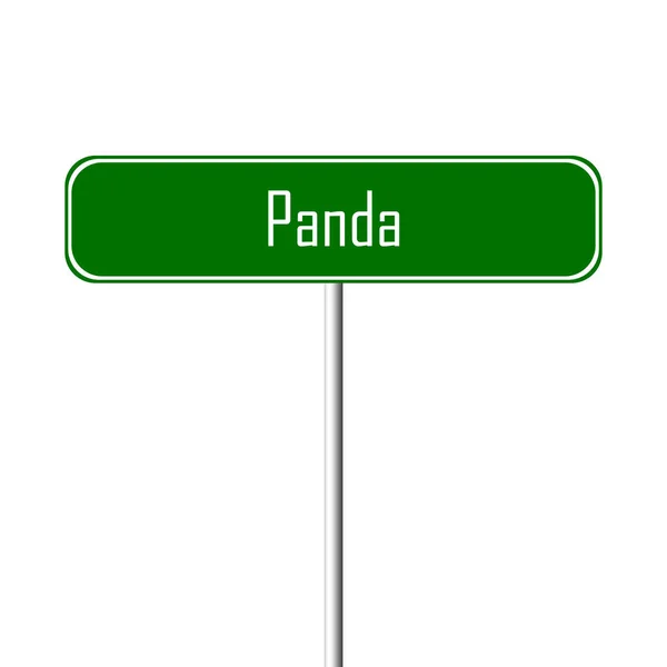 Cartello Panda Town Cartello Dei Toponimi — Foto Stock