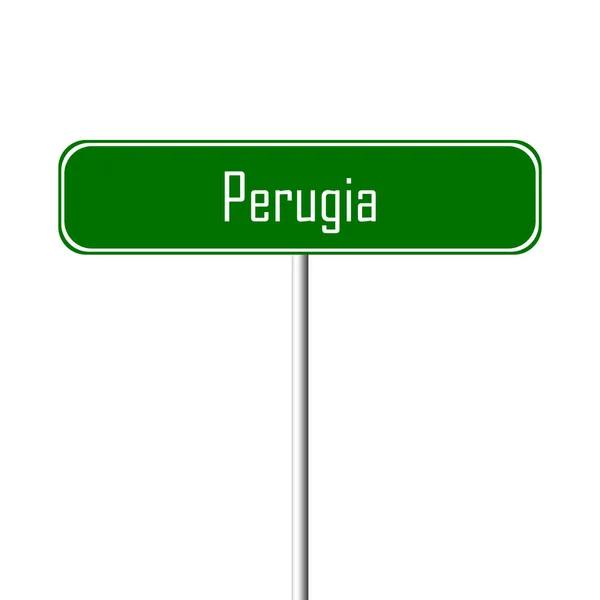 Perugia Stad Teken Plaatsnaam Teken — Stockfoto