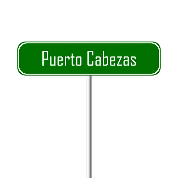 Puerto Cabezas Staden Tecken Ortnamn Logga — Stockfoto