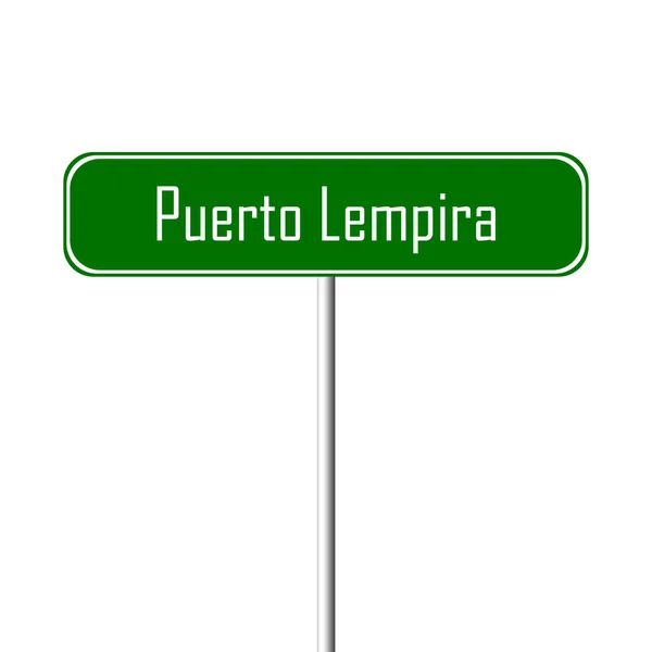 Miasto Puerto Lempira Znak Znak Nazwa Miejsca — Zdjęcie stockowe