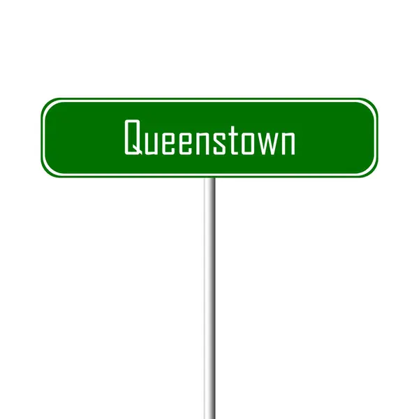 Letrero Queenstown Town Letrero Nombre Lugar — Foto de Stock
