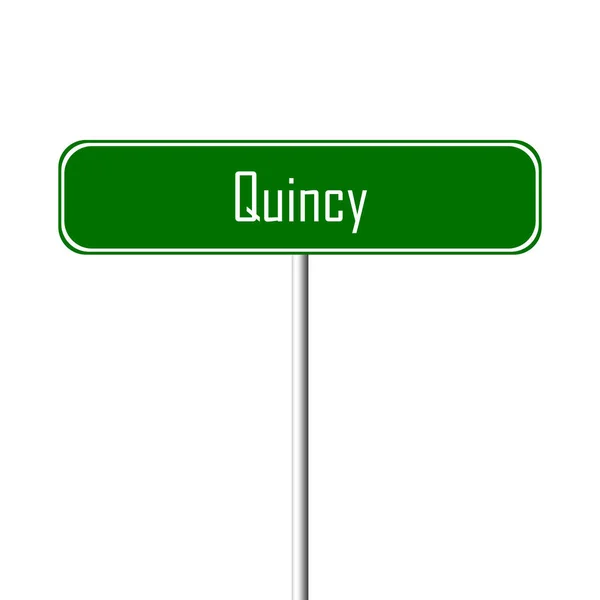 Quincy Town Sign Segnaposto — Foto Stock