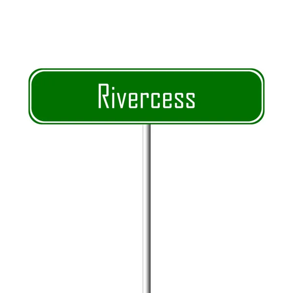 Rivercess Місто Знак Назва Місця Знак — стокове фото