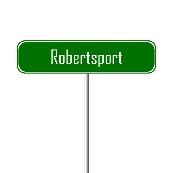 Robertsport Πόλη Υπογράψει Τοπωνύμιο Πινακίδα — Φωτογραφία Αρχείου